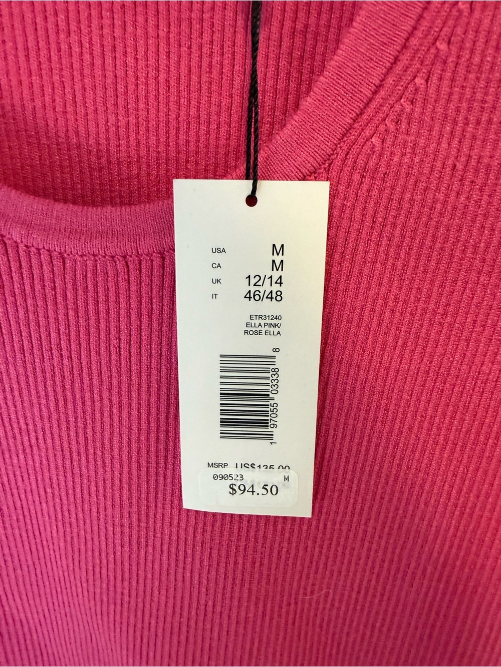 Elie Tahari Ribbed Button Top - Picture 2 of 5